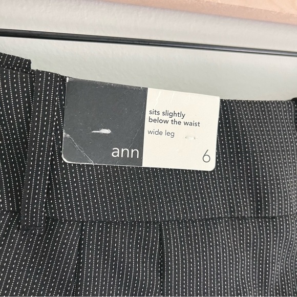 NWT Ann Taylor Loft Wool Ann Wide Leg Dress Pants Black White Dots Size 6 - Picture 7 of 8